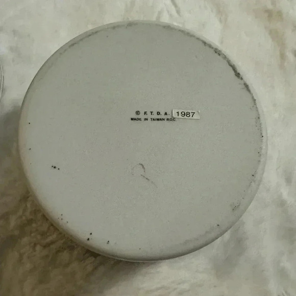 Vintage 80’s FTDA Cottagecore Floral Ceramic Jar Trinket Holder Planter Granny - Picture 8 of 12